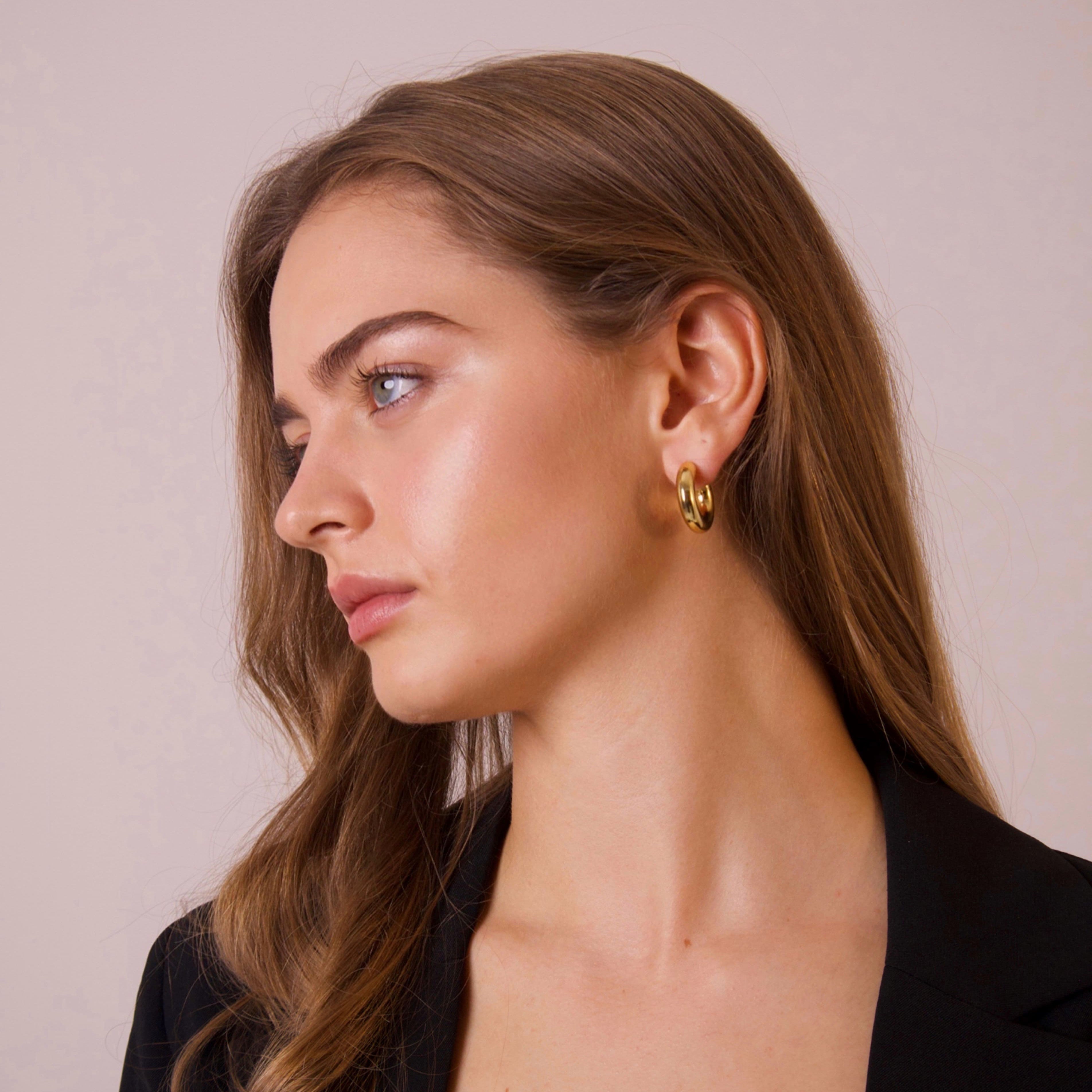 Sculpted Gold Hoops