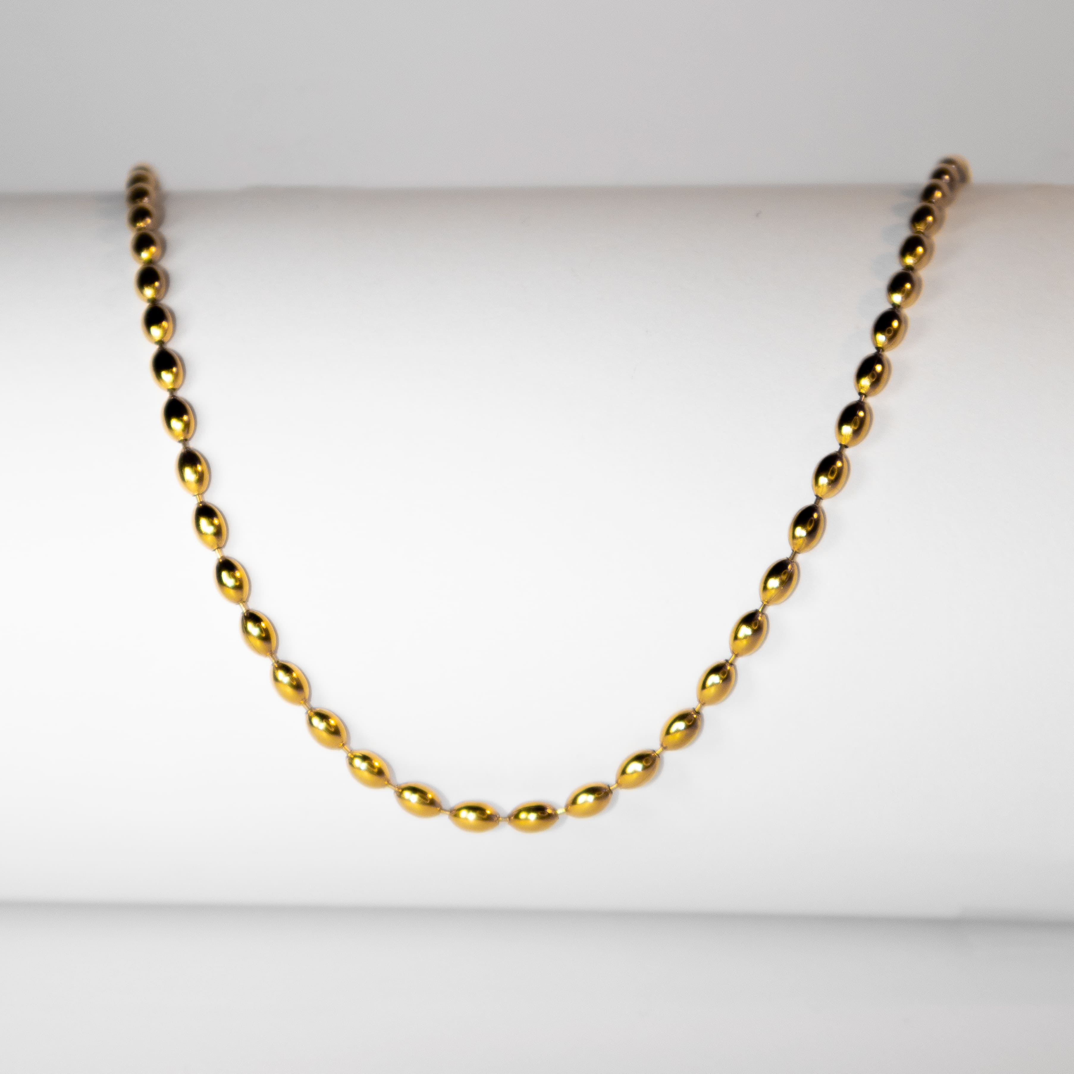 beaded gold chain necklace